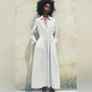 Zara poplin white dress
